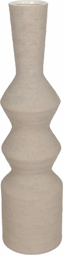 Vazo dekorative VIRELIA, qeramike, bezhë e errët, 15x15x60cm