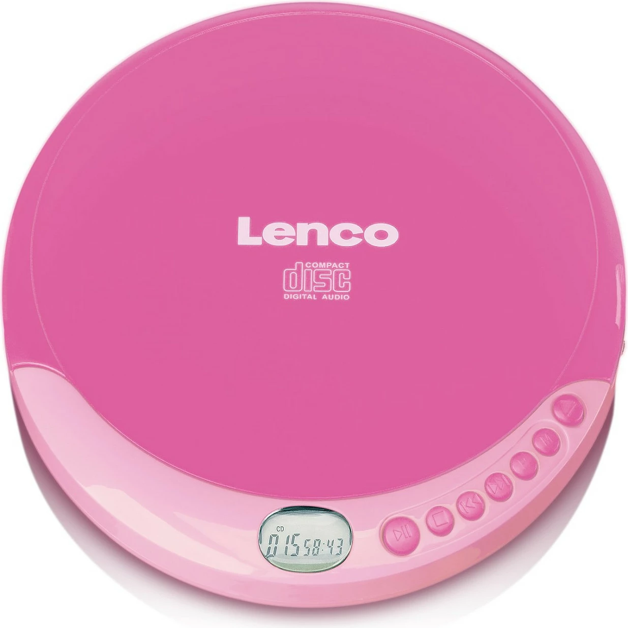 CD player Lenco CD-011, LCD ekran, altoparlant i integruar, rozë