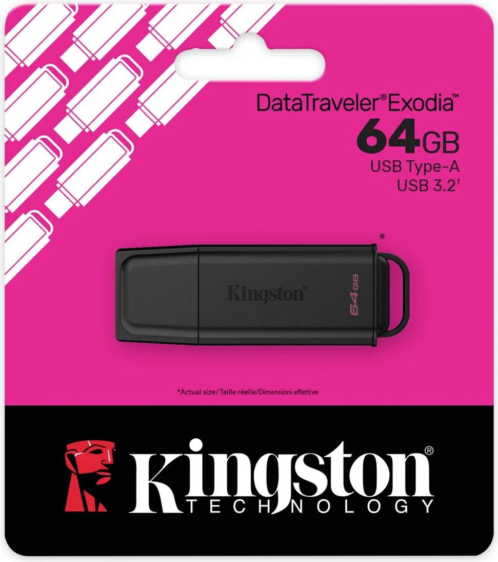 USB Kingston DataTraveler Exodia 64GB USB 3.2, e zezë