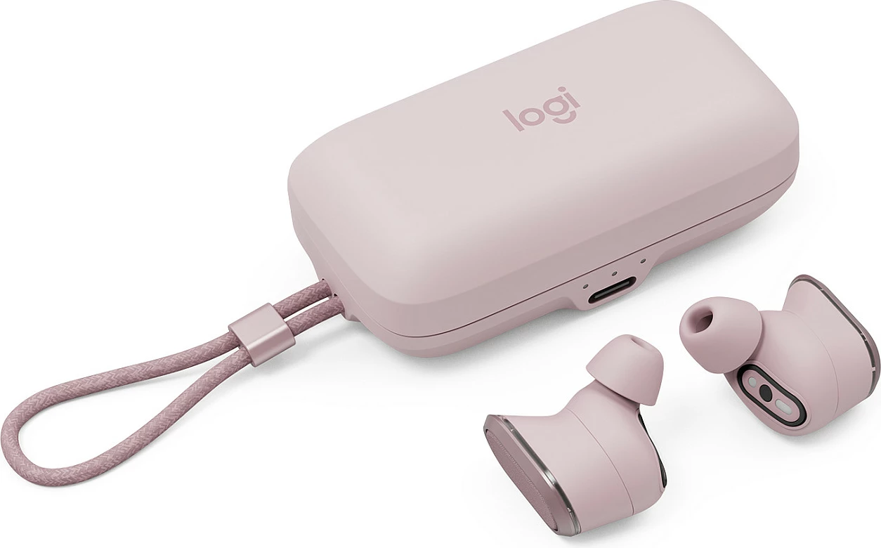Kufje Logitech Zone True Wireless, Bluetooth 5.0, ANC, Rose