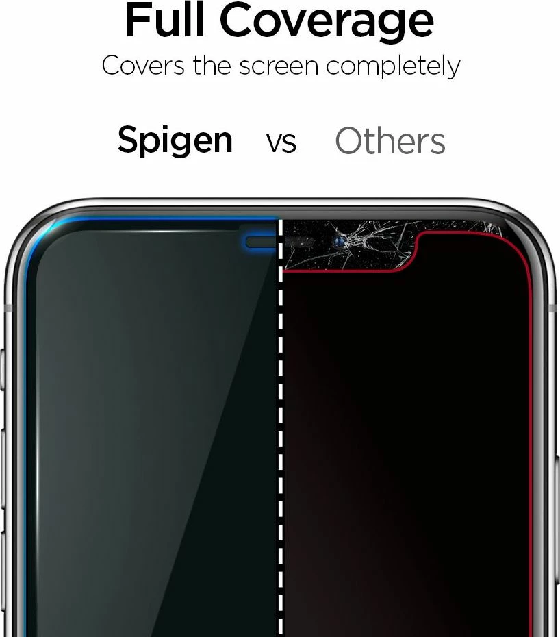 Xham i kalitur mbrojtës Spigen GLAS.tR AlignMaster FC për iPhone 11, Full Cover 0.3mm 9H, i zi, set 1 copë