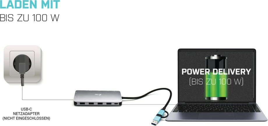 Docking station I-Tec USB 3.0/USB-C/Thunderbolt, 3x display, 100W, argjend