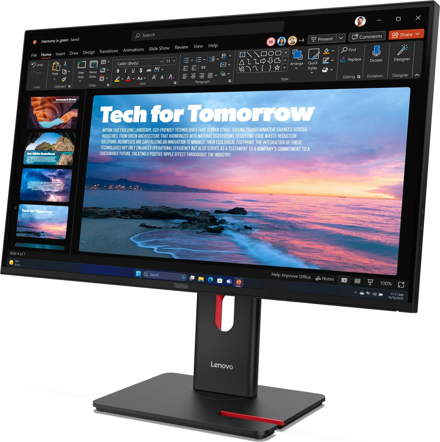Monitor Lenovo ThinkVision T27QD-40 27 inç, 2K QHD, HDMI/DP/USB-C, i zi