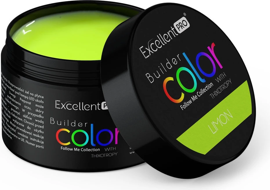 Xhel ndërtues për thonj për femra Excellent PRO Builder Color With Thixotropy Gel Building Limon 15g