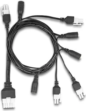 Kabllo ndarëse rryme DC DeLOCK 90173, 1 m, 1x DC mashkull në 4x DC femër, e zezë