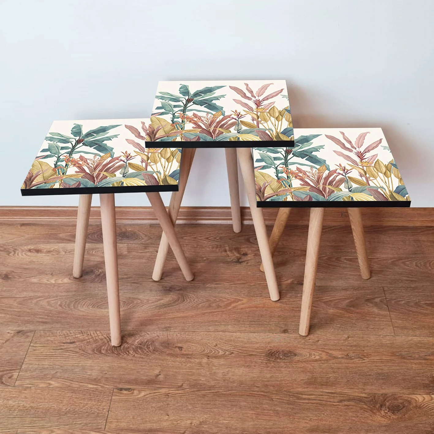 Set tavolinash ndihmëse, 3 copë, Skye Decor, ngjyrë e bardhë, 3Shp198