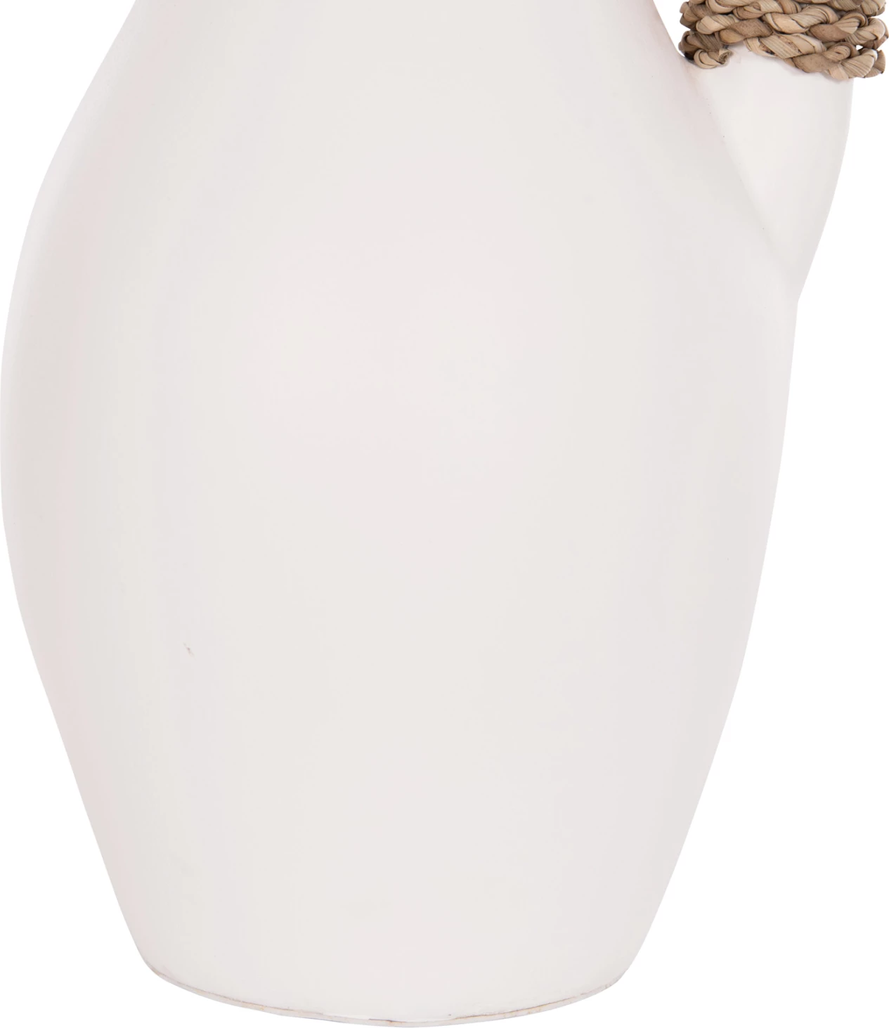 Vazo dekorative tavoline CAMMER, terrakotë e bardhë, dorezë me ratan, FH4687.02L, 18x39cm