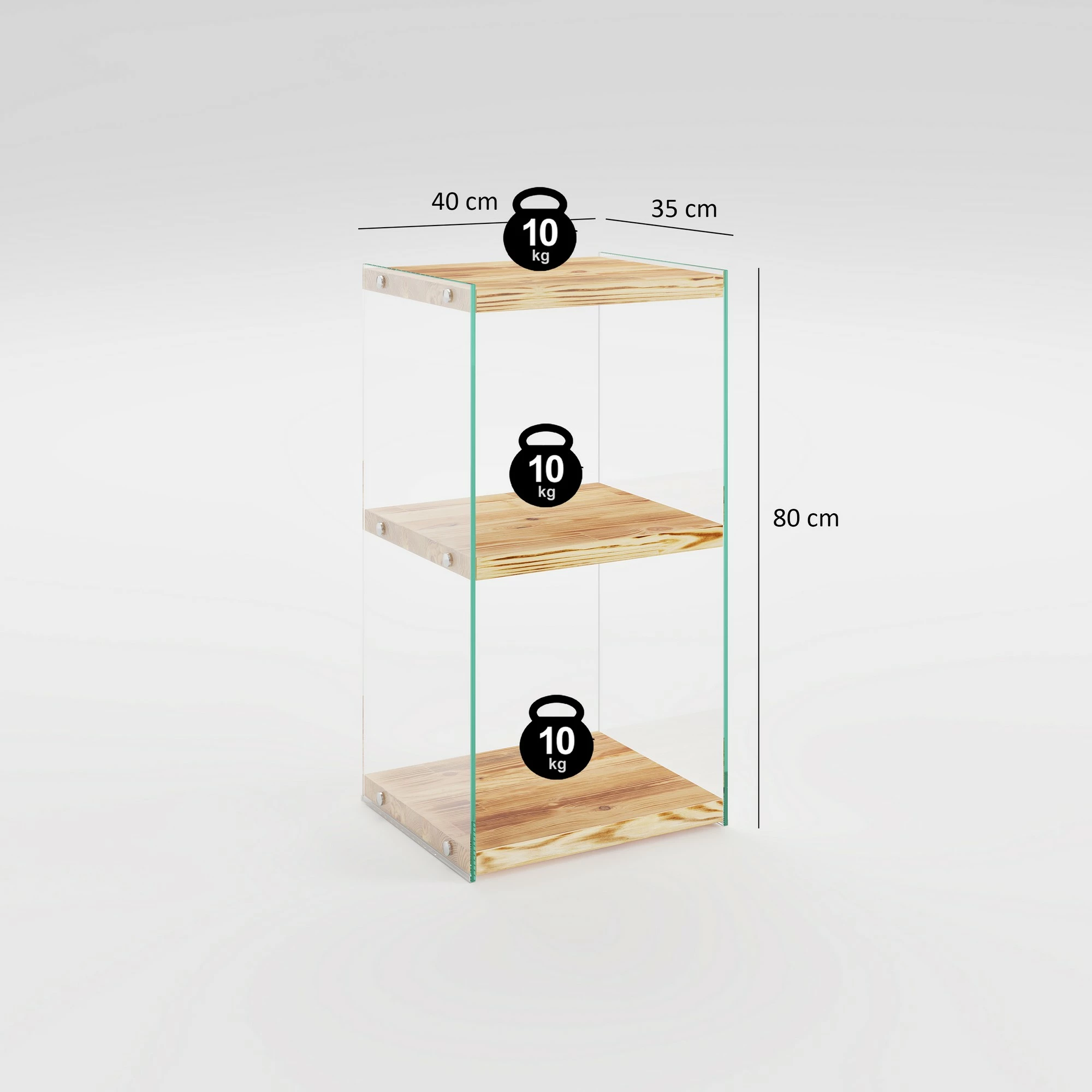 Raft librash Hanah Home, Niagara R302, dru pishe, ngjyrë lisi, 40x80x35cm