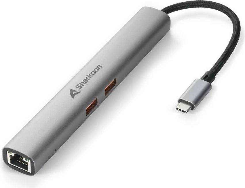 Adapter USB-C Sharkoon OfficePal Combo, 6 porte, HDMI, RJ-45, gri
