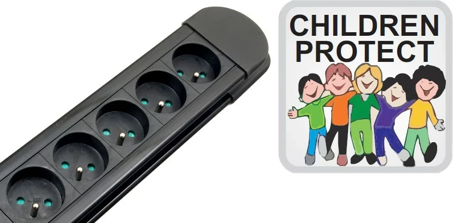 Kasë Maclean MCE10, 10 dalje, 2 ndërprerës, mbrojtje dhe tregues mbingarkese, 3680W, e zezë