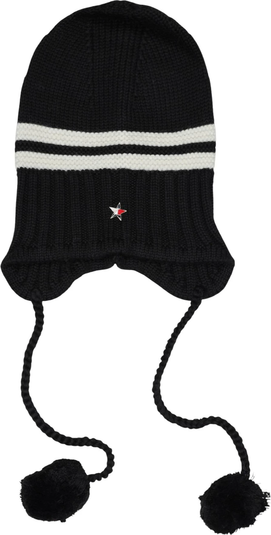 Kapelë beanie Tommy Hilfiger Jeans AW0AW18311 për femra, e zezë dhe bardhë