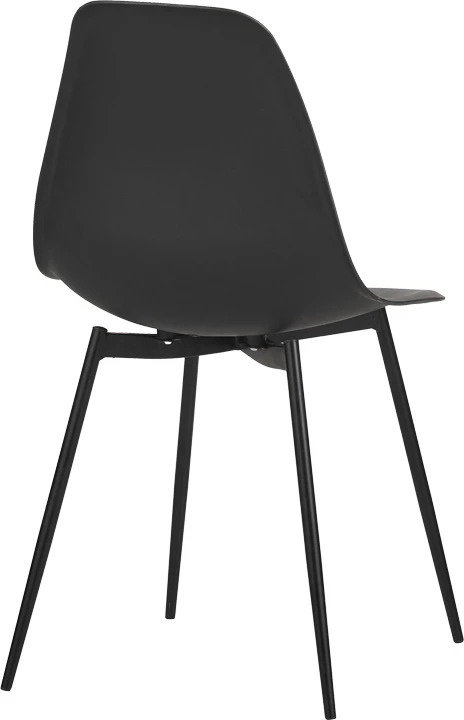 Karrige Ballen, PP e zezë, këmbë metalike të zeza, 41.5x53x84.5cm (set prej 4 copash)