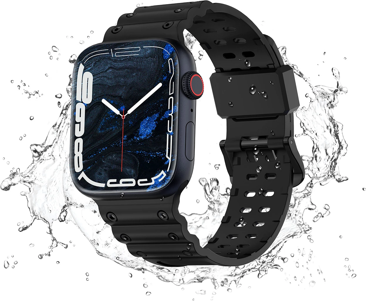 Rrip Apple Watch Hurtel Strap Triple Protection, për seri SE/9/8/7/6/5/4/3/2/1 (41/40/38mm), i zi