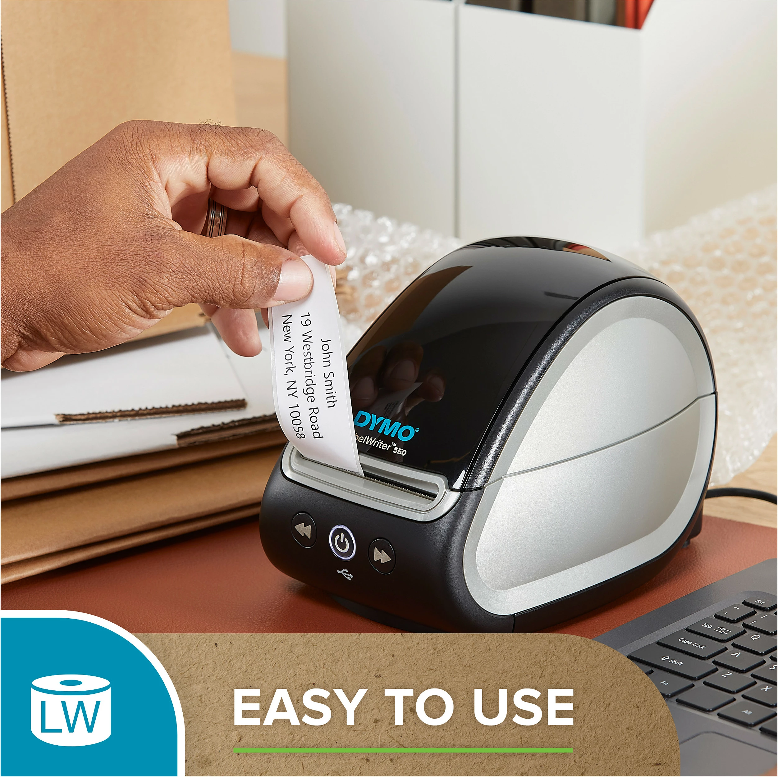 Etiketa adrese Dymo LabelWriter 36x89mm, 260 copë, transparente