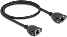 Kabllo rrjeti DeLOCK 90783, Cat6a S/FTP, 0.5 m, RJ-45 femër–femër, e zezë