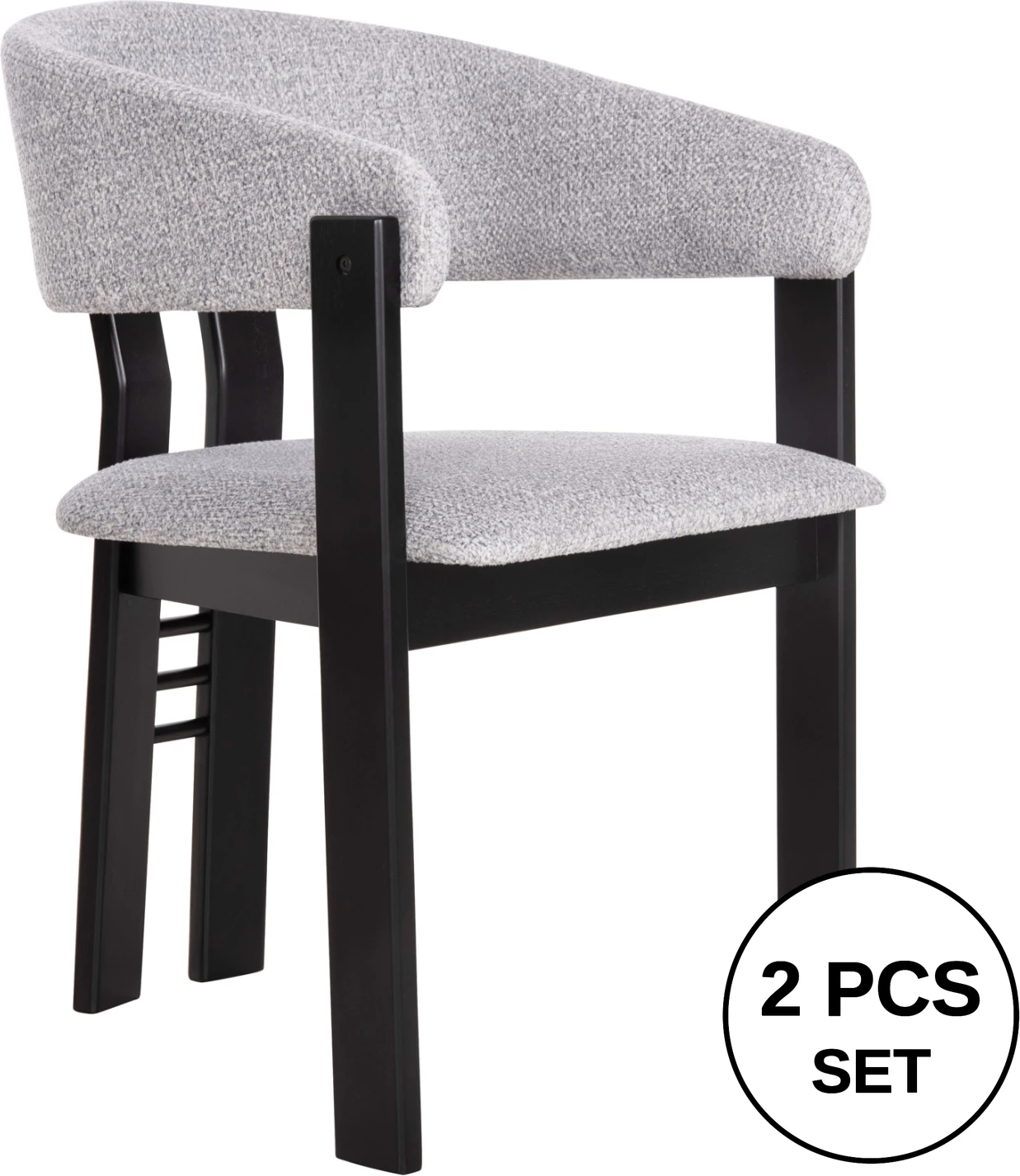 Karrige për ngrënie ZARRA FH9970.02 dru gome ngjyrë zezë-gri e lehtë 55,5x59x81,5Hcm., set prej 2 copë