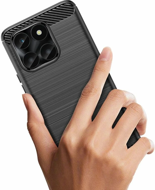 Kapak telefoni Hurtel Carbon Case për Honor X6a, i zi