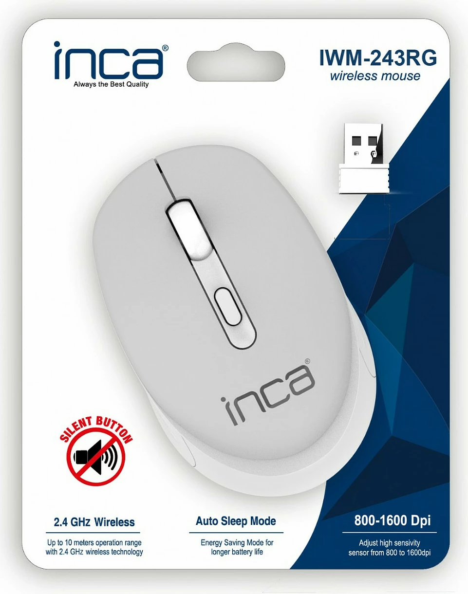 Maus Incase IWM-243RG, 1600 DPI, wireless, Candy Design, gri