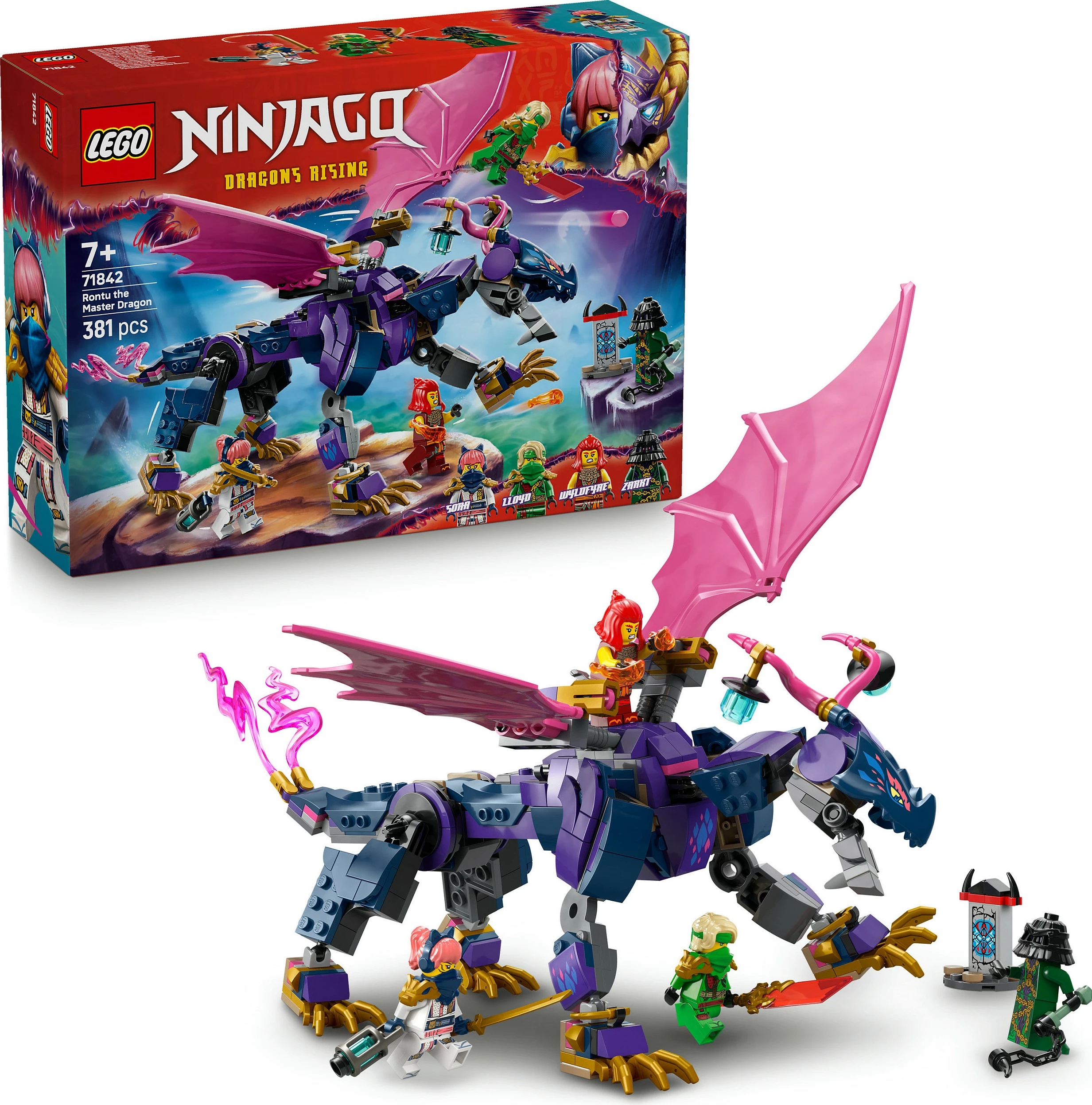 Set ndërtimi LEGO NINJAGO 71842 Rontu Master Dragon, 381 copë, 7+, shumëngjyrësh