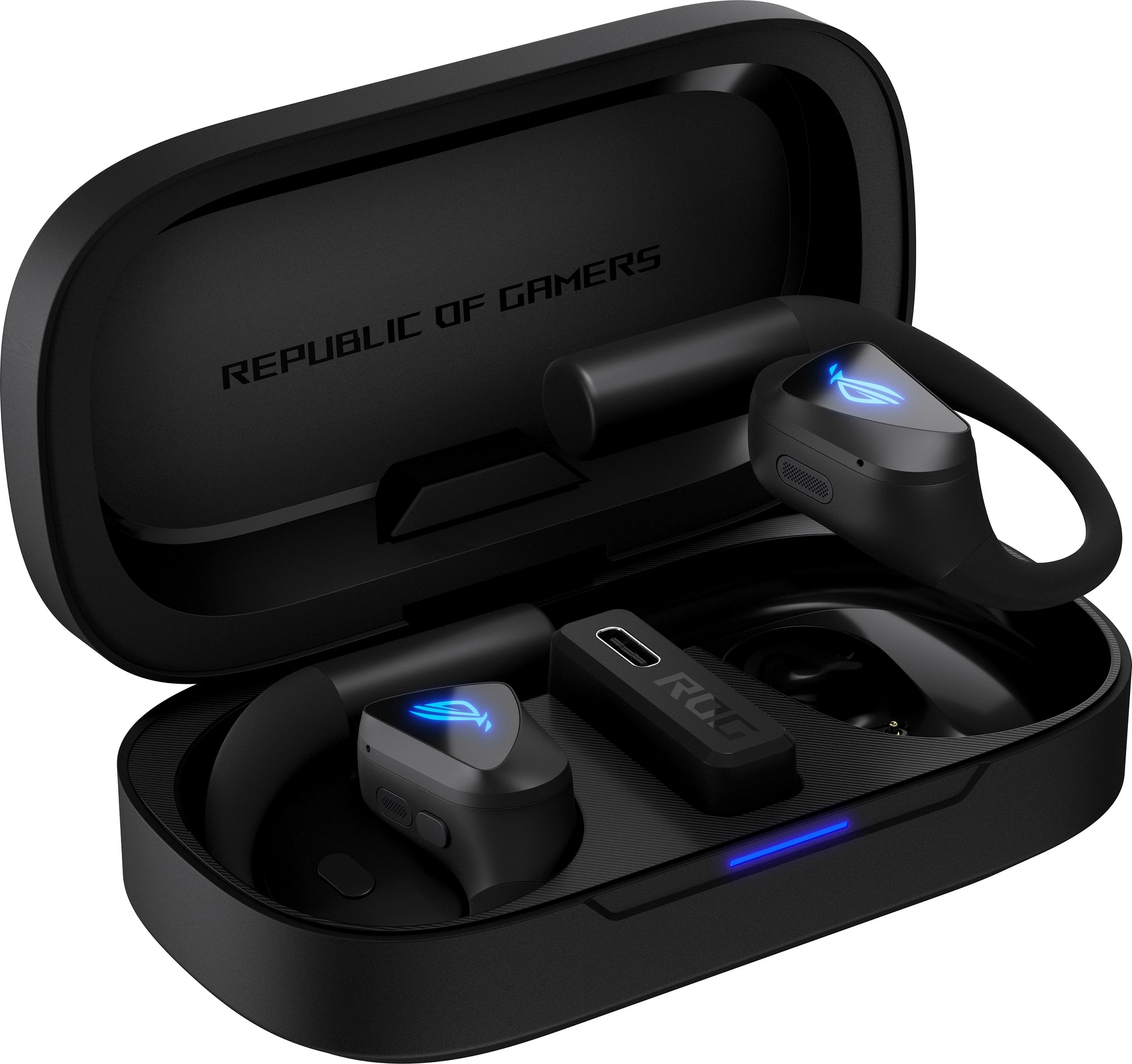 Kufje ASUS ROG Cetra Open Wireless, TWS gaming, Bluetooth 6.0 + 2.4GHz, të zeza
