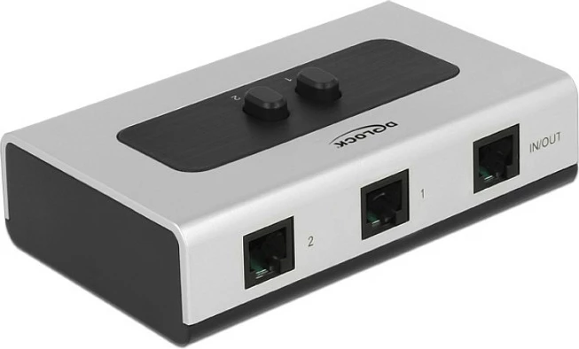 Switch RJ11 DeLOCK 2-Port manual bidireksional, 3x RJ-11, zi/gri