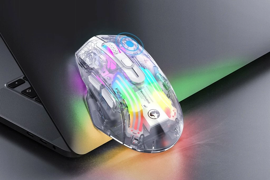 Maus gaming Marvo Prism 40 M413, 7200 DPI, USB me kabllo 1.5 m, RGB, 6 butona, transparent/e bardhë