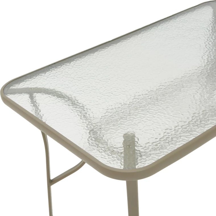 Tavolinë metalike, xham, 140x80x70cm