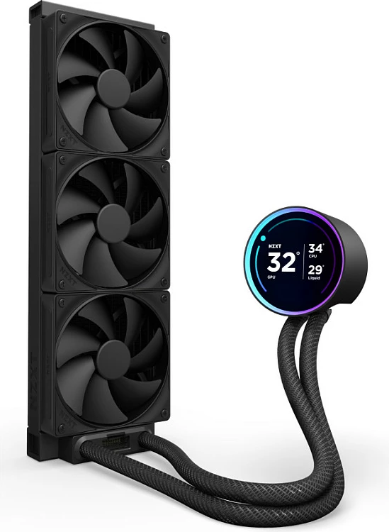 Ftohës uji AIO për CPU NZXT Kraken Elite V2 360, LCD Display, 3x120mm, i zi