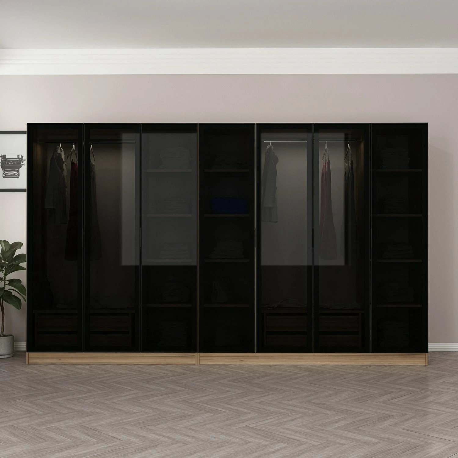 Dollap Skye Decor, ngjyrë fume, 315x210x52cm