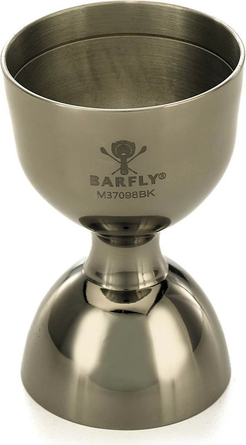 Matës koktejes (bell jigger) me buzë të drejtë, BarFly, 25/50 ml, inoks 18/8, i zi