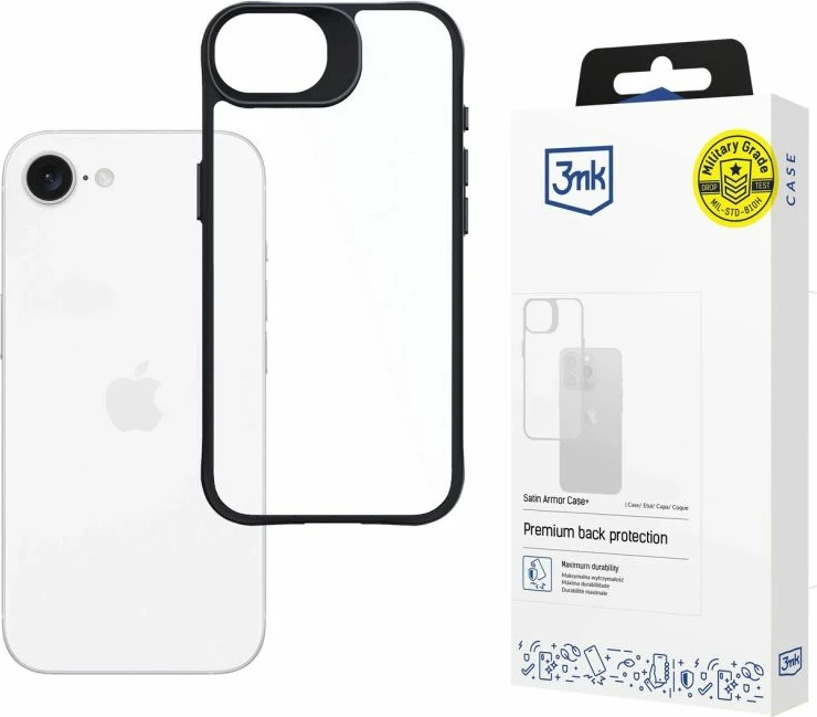 Mbrojtëse telefoni 3mk Protection Satin Armor Case+ për iPhone 16e/SE 4, transparente