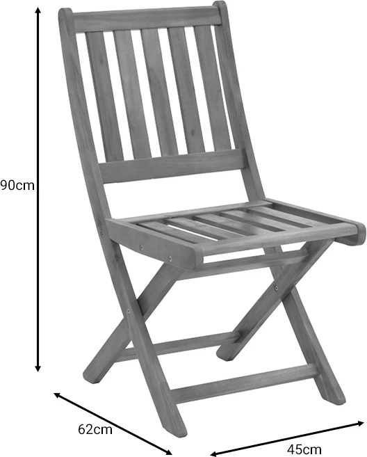 Tavolinë me karrige Elijie-Jaybo, set prej 5 copë, dru akacie, 100x65x72cm