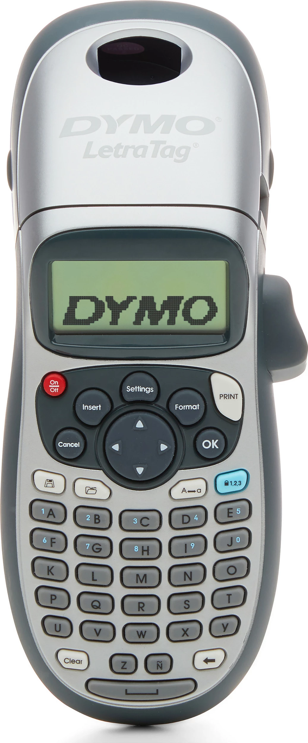 Aparat etiketimi Dymo LetraTag LT-100H, LCD, gjerësi 12 mm, bateri AA, argjend