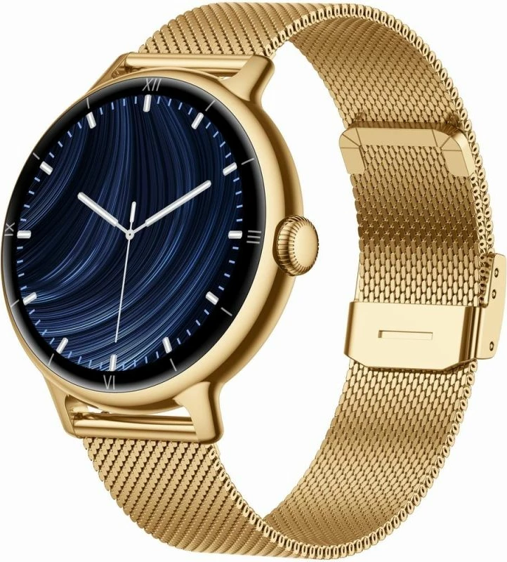 Smartwatch për femra Gravity GT33-1, rrip i artë + rrip rozë