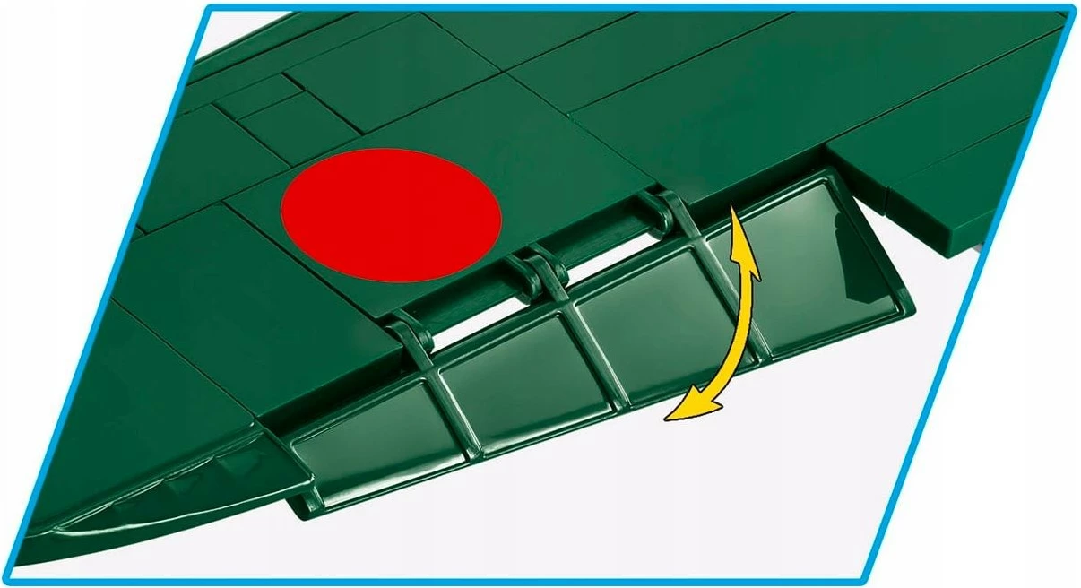 Set kockash ndërtimi Cobi Historical Collection WWII Kawasaki KI-61-I Hien (Tony) 5740, 324 pjesë, shkallë 1:32, me figurë piloti dhe bazë ekspozimi