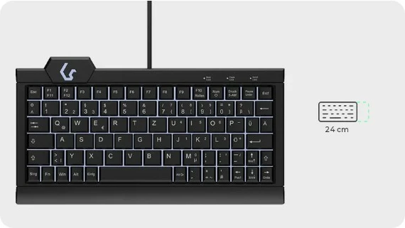 Tastierë KeySonic KSK-3010ELC, me kabllo, LED, QWERTZ, e zezë