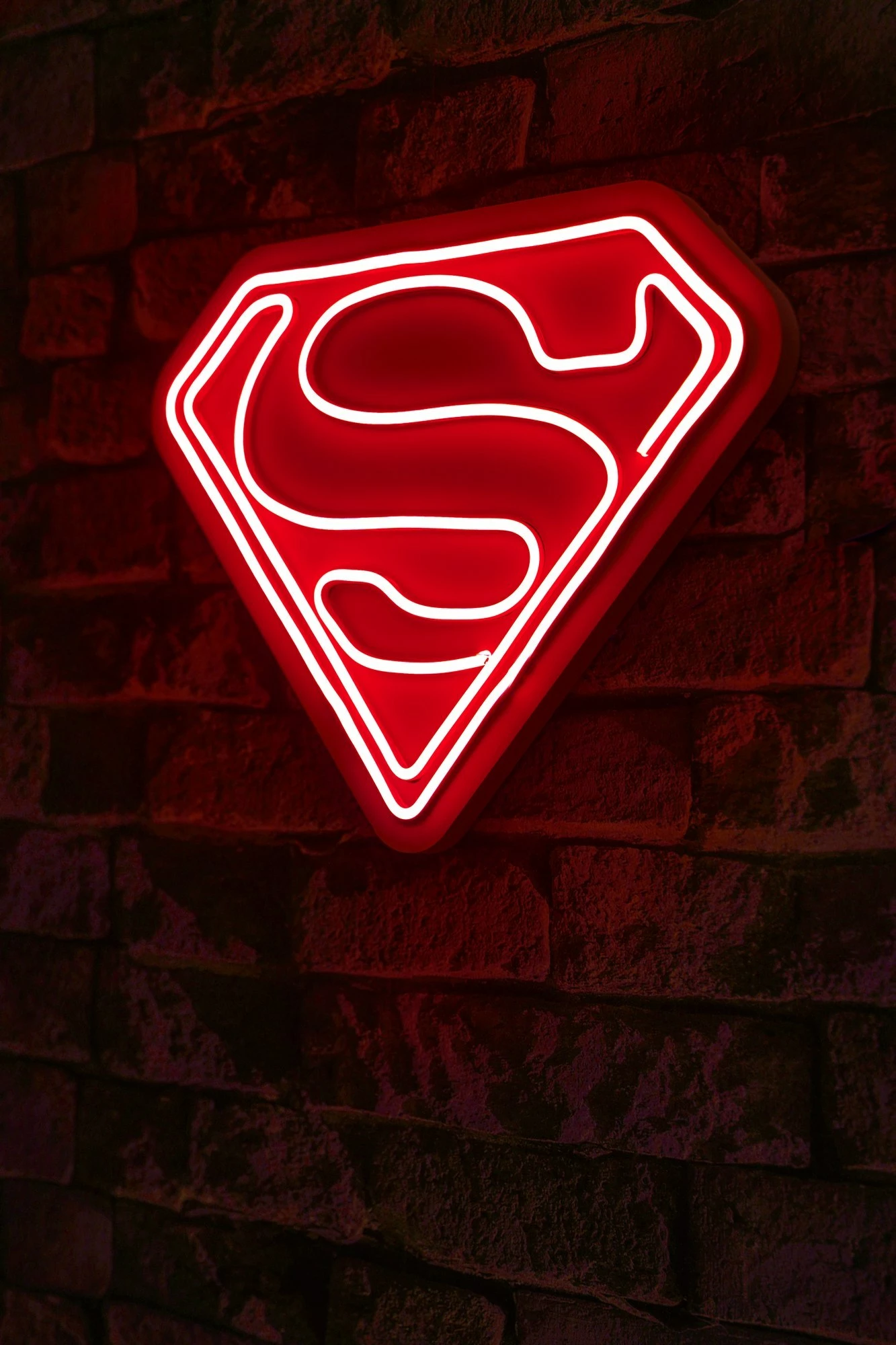 Dritë dekorative murale LED, plastikë, logo Superman, e kuqe