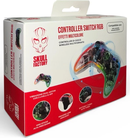 Kontroller Skull Factory Switch RGB Bluetooth, multicolore