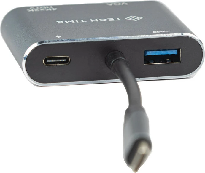 Docking Station USB-C HUB PD HDTV+VGA+USB 4IN1 - Tech Time TT24002