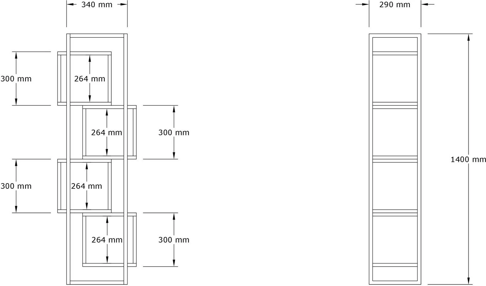 Raft librash Hanah Home, Rabant, i bardhë