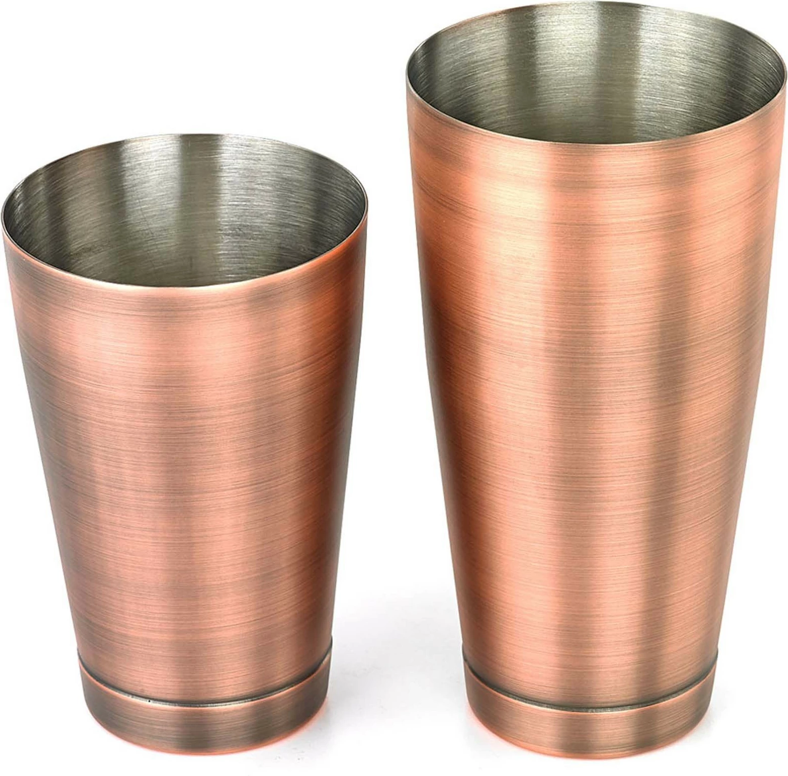 Set shaker koktejli, BarFly, 700 ml + 500 ml, bakër antik