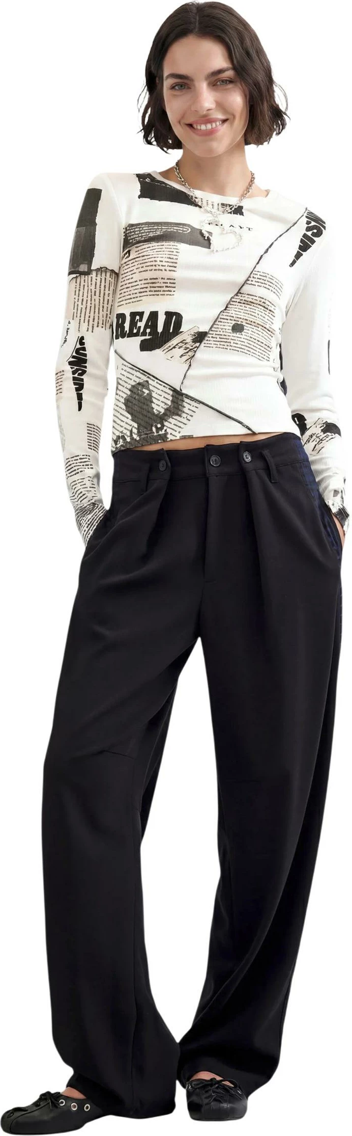 Pantallona për femra Desigual PANT_EXPRESS 26WWPW13, të zeza [Madhësia: S]