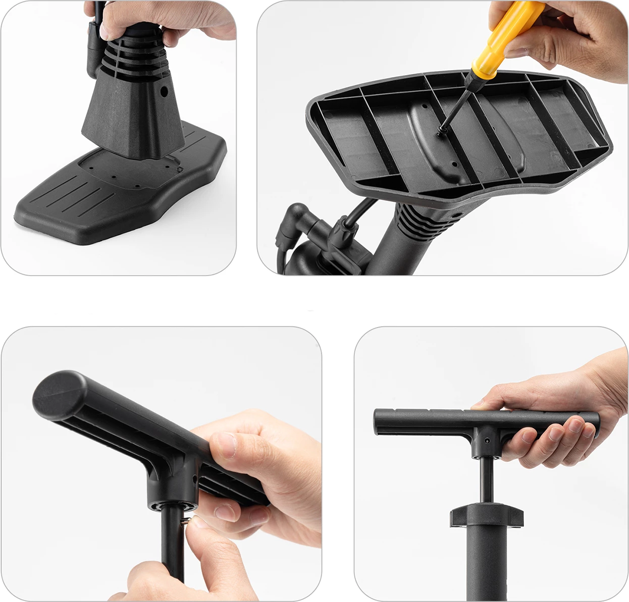 Pompë dyshemeje biçiklete, Wozinsky WPR-02, me manometër, 160 psi / 11 bar, valvula Presta & Schrader, e zezë