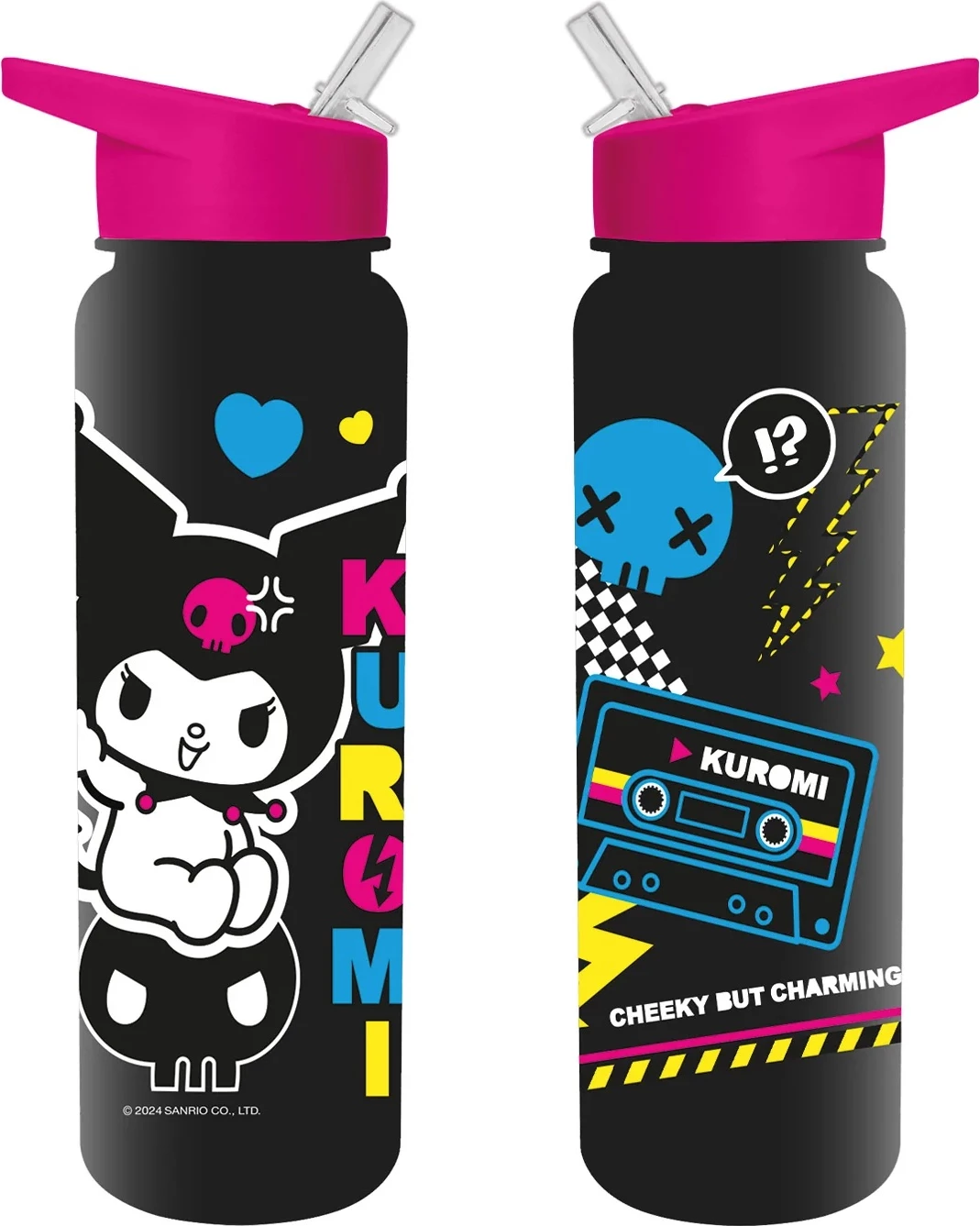 Shishe pije plastike Pyramid Kuromi "Punk Vibes" 500 ml, e zezë/rozë