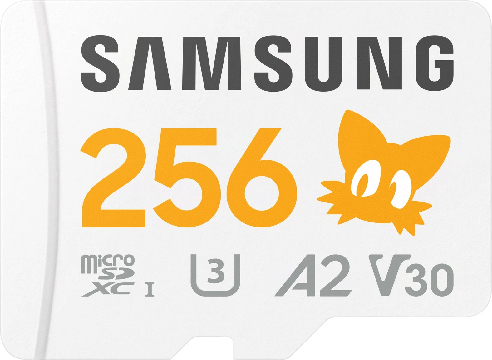 MicroSDXC Samsung PRO Plus Sonic Tails 256GB, UHS-I, A2, U3, V30, bardhë