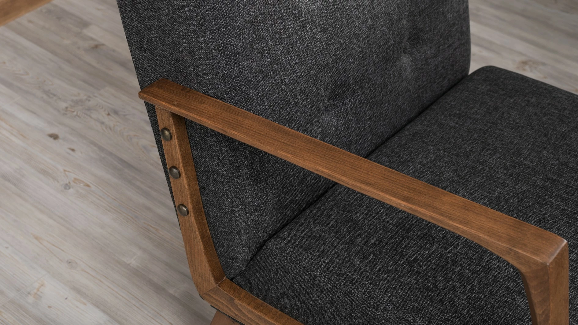 Karrige Wing Atelier del Sofa, Kemer, ngjyrë gri e errët