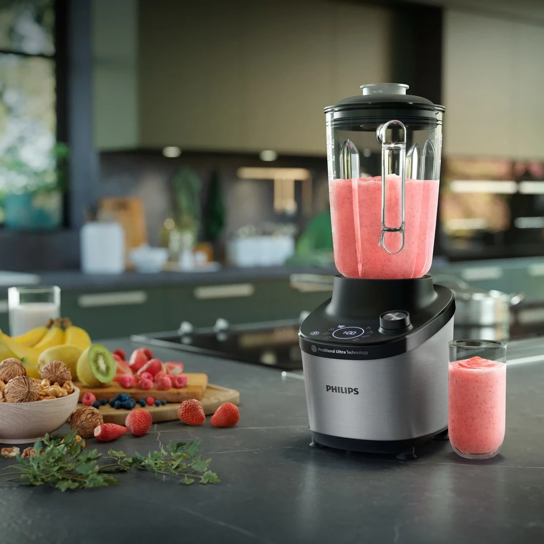 Blender Philips 7000 Series HR3760/10 1500W, 12 shpejtësi, touch, set me 2 gota, argjendtë/zi
