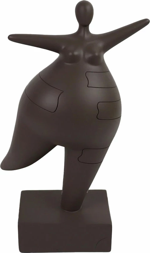 Dekor balerinë, trup abstrakt, ngjyrë kafe e errët, 16x9.5x26.5cm