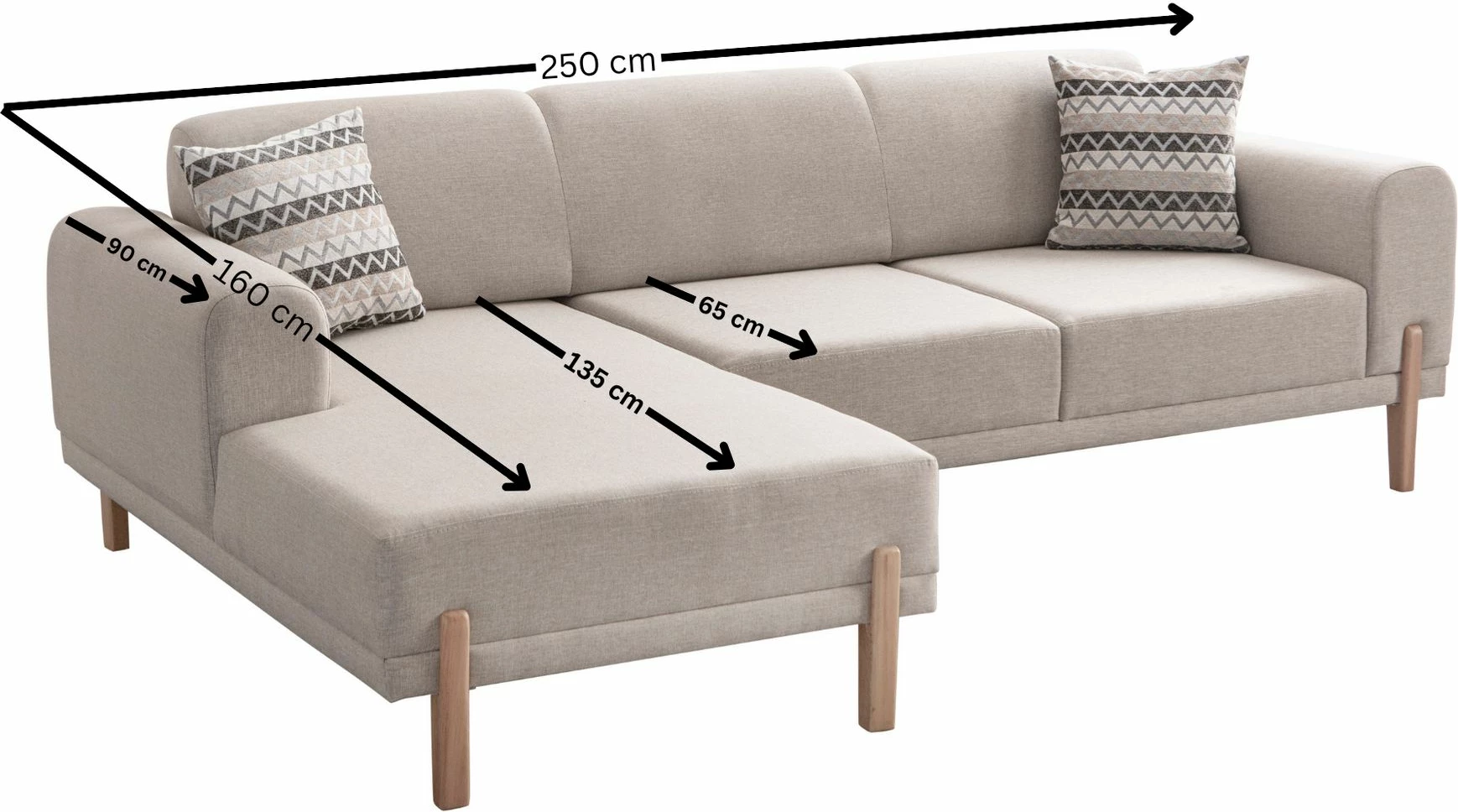 Kënd-sofë krevati Atelier del Sofa, mocha relax majtas, krem