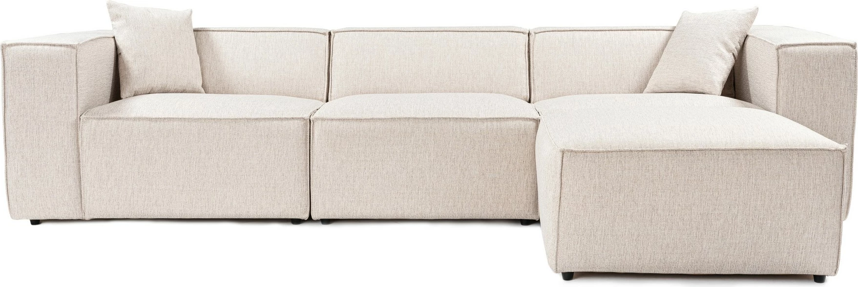 Këndare Lora, ngjyrë kafe e çelët, me pouffe, 4 pjesë